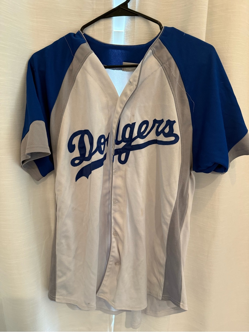 Genuine Merchandise Dodgers Grey and Blue Baseball Jersey